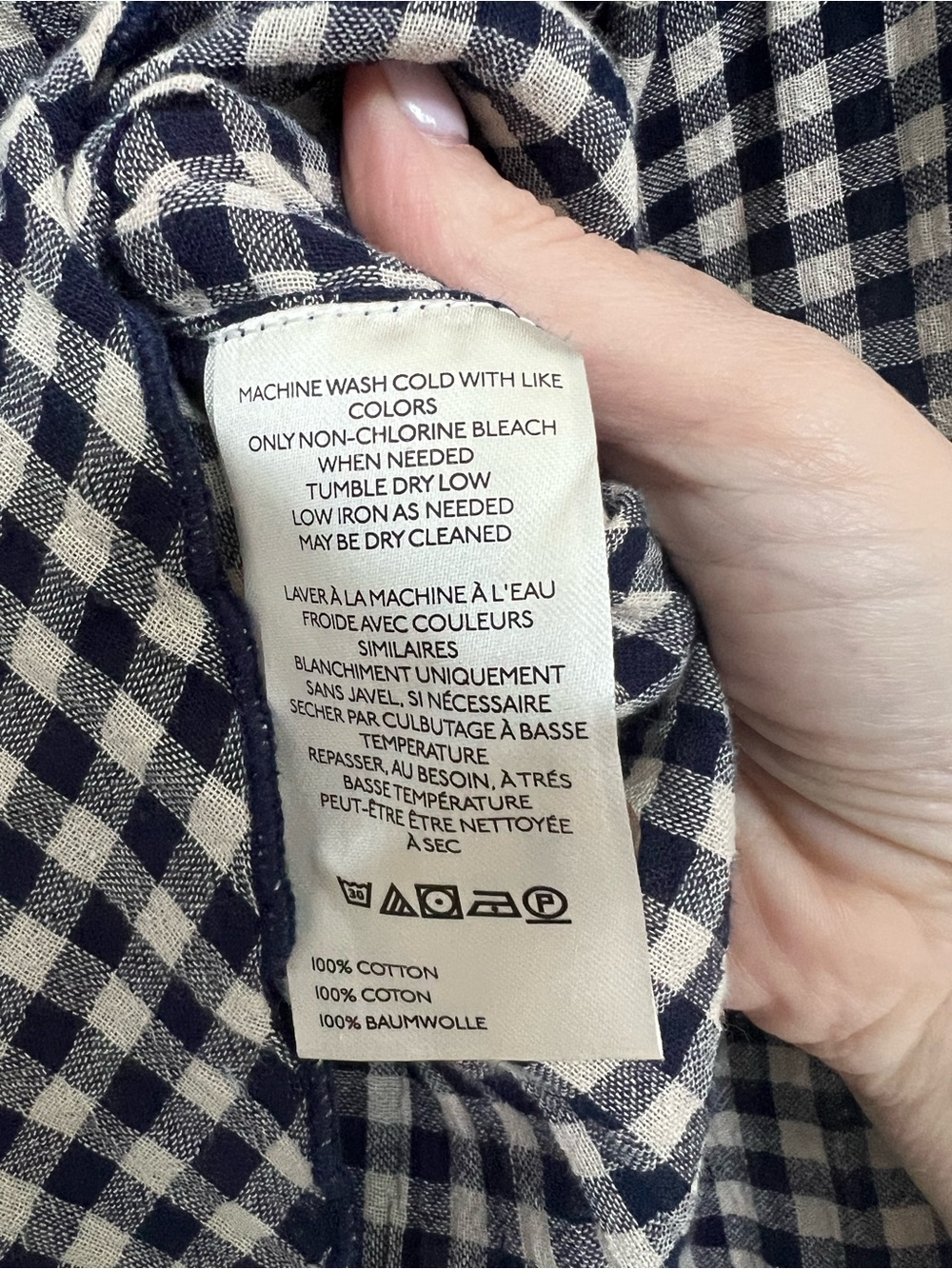 Pilcro for Anthropologie Blue Gingham Ruffle Button Front Blouse - Picture 7 of 12